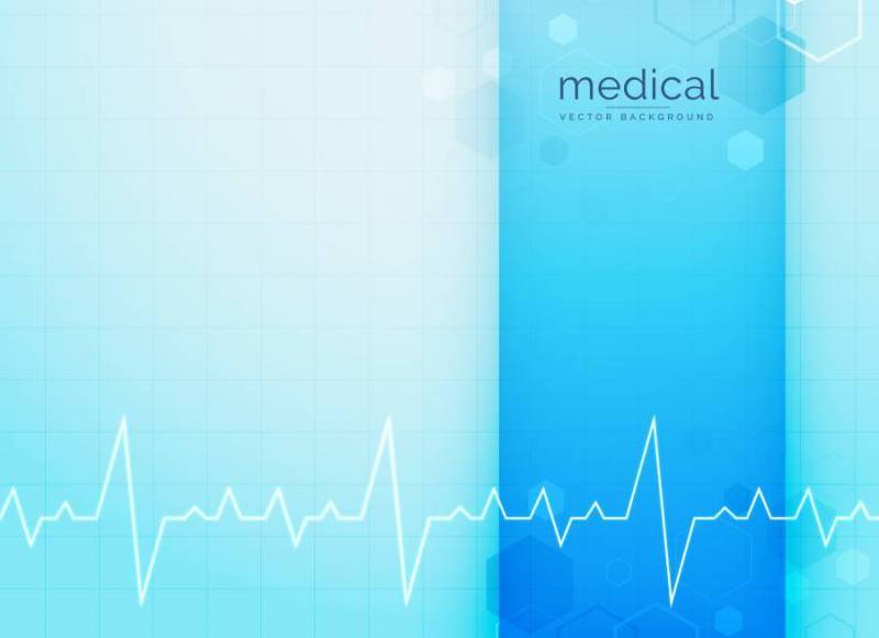 蓝色的医疗和科学背景与心跳线