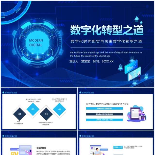 数字化时代现实与未来数字化转型之道动态PPT模板