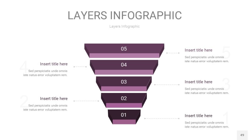 深紫色3D分层PPT信息图49