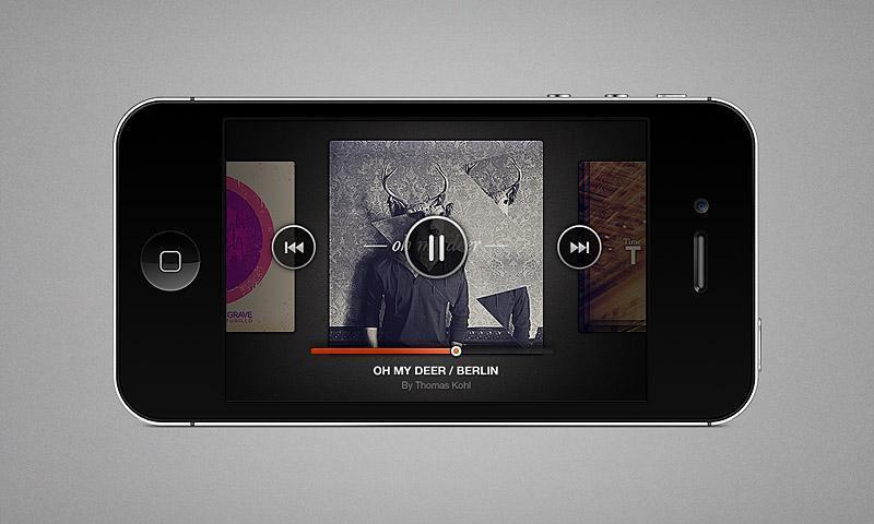 iPhone音乐播放器PSD
