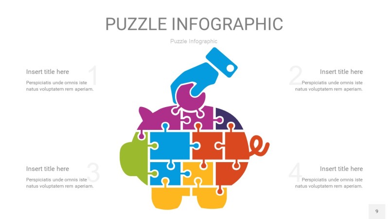 多彩拼图PPT图表9