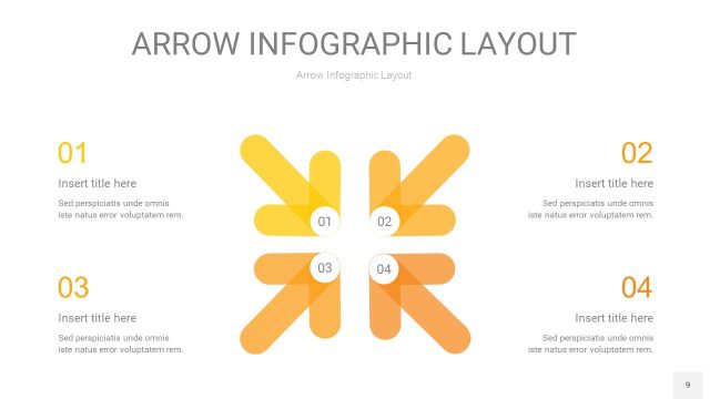 黄色箭头PPT信息图表9