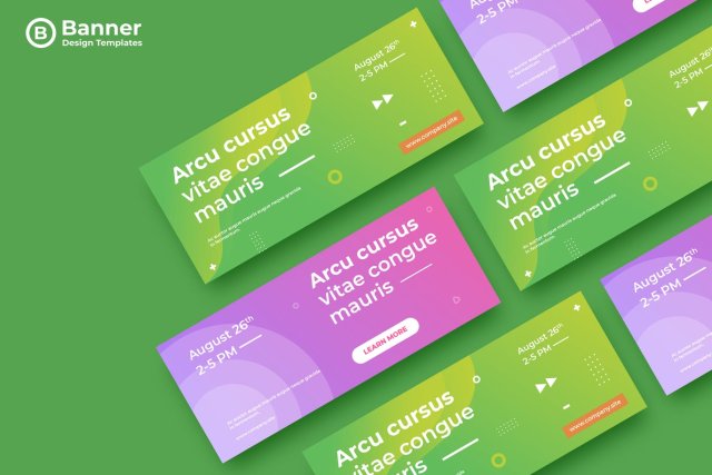 绿色紫色渐变网页banner平面广告AI矢量抽象背景素材ADL Banner Templates.04 绿色紫色渐变网页banner平面广告AI矢量抽象背景素材ADL Banner Templates.04