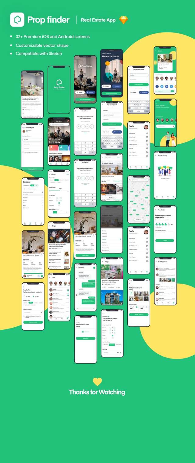 具有32个屏幕的Prop Finder高级iOS应用UI工具包,Prop Finder iOS高级应用 具有32个屏幕的Prop Finder高级iOS应用UI工具包,Prop Finder iOS高级应用