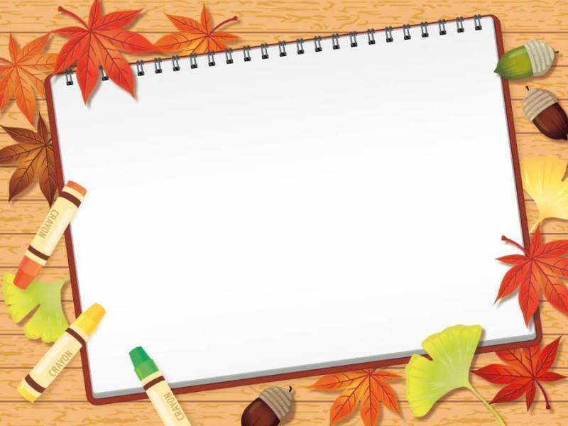 速写本和蜡笔和落叶背景A