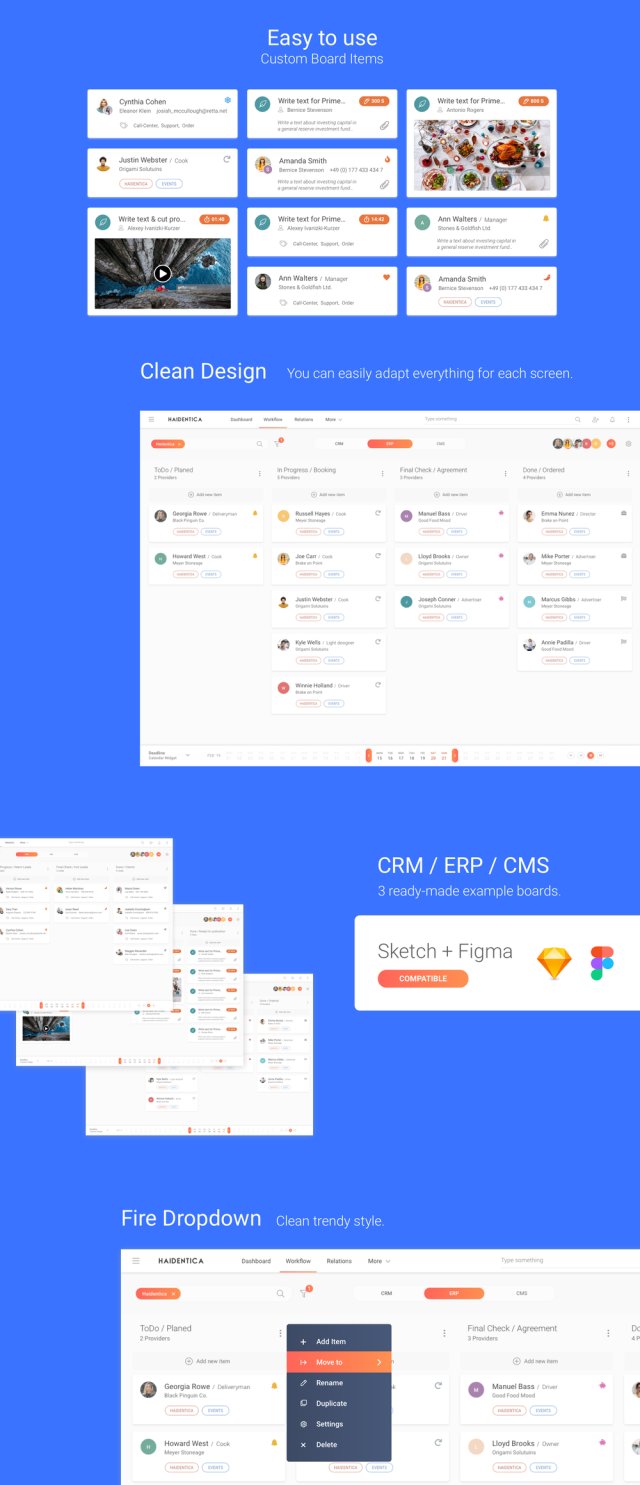 非常干净的设计和结构。易于定制。,多用途看板待办事项板(CRM,ERP,CMS) 非常干净的设计和结构。易于定制。,多用途看板待办事项板(CRM,ERP,CMS)