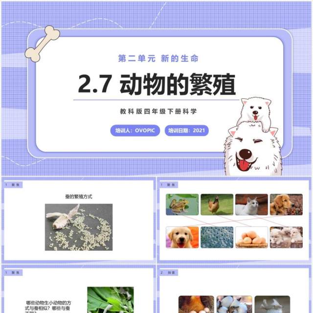 教科版四年级下册动物的繁殖课件PPT模板 教科版四年级下册动物的繁殖课件PPT模板