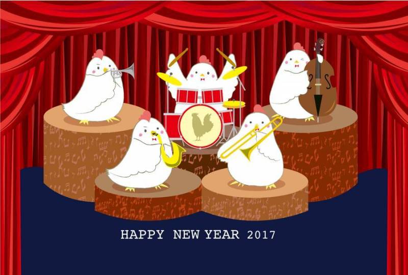 新年贺卡模板小鸡玩