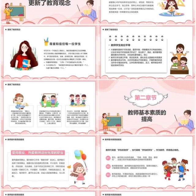 粉色卡通风暑假教师培训心得PPT模板 粉色卡通风暑假教师培训心得PPT模板