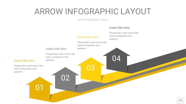 灰黄色箭头PPT信息图表14