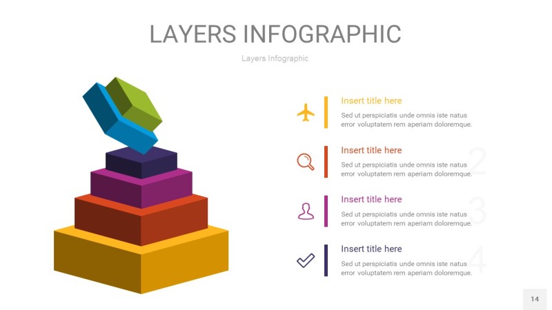 彩色3D分层PPT信息图14