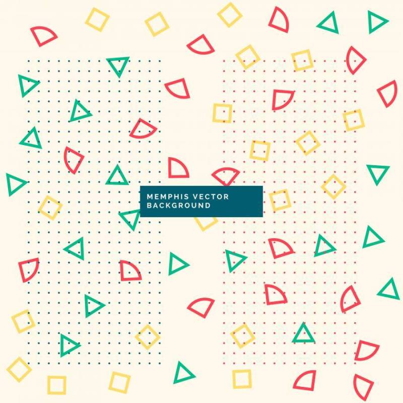 五颜六色的孟菲斯风格时髦背景