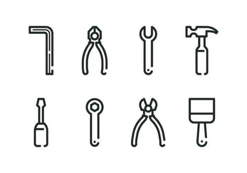 艾伦键和工具图标集