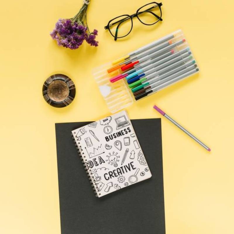 Social media and internet mockup with booklet or cover