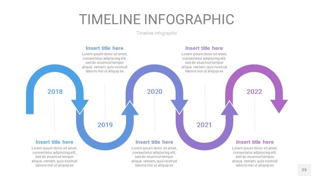 紫蓝色时间轴PPT信息图25