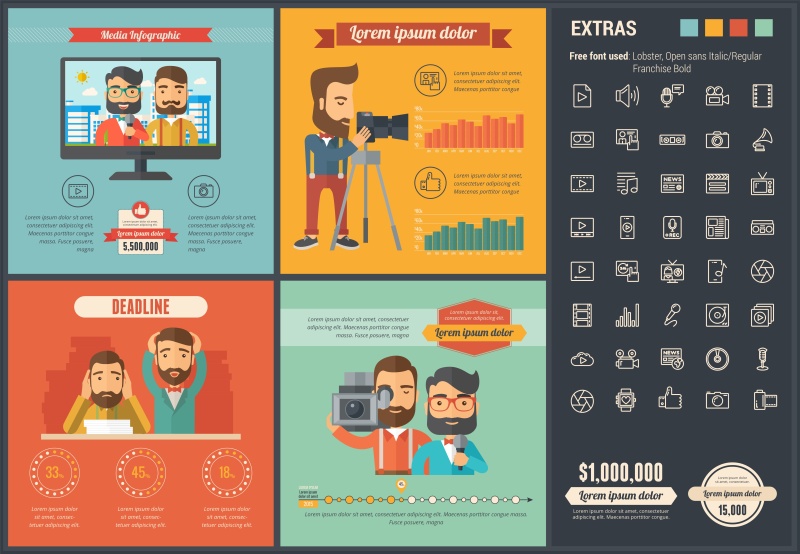 信息图表模板和元素03