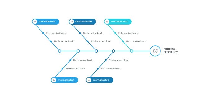 蓝色鱼骨图PPT图表-7