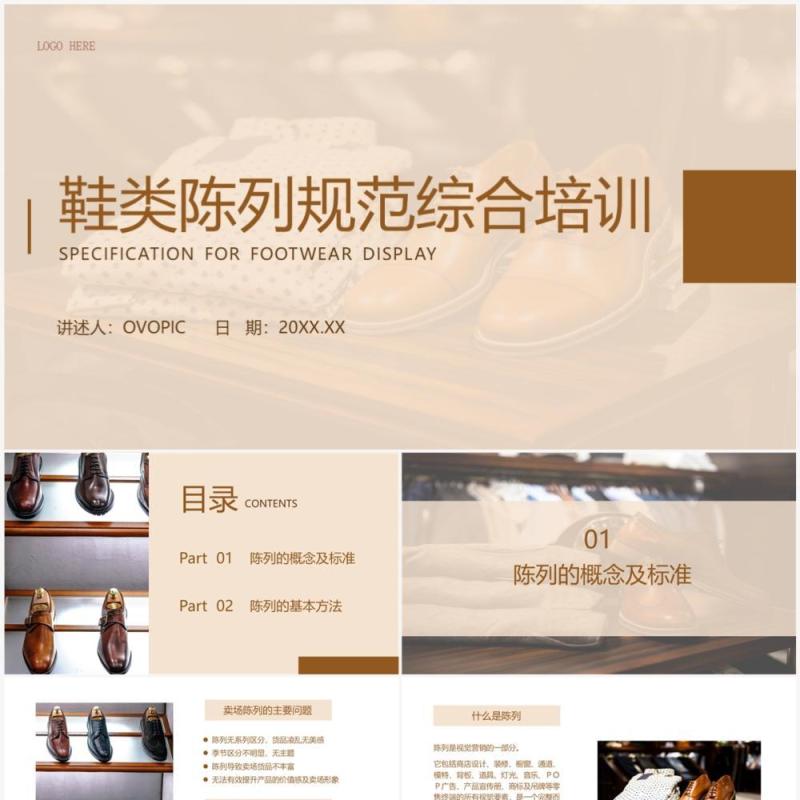 鞋类陈列规范综合培训PPT模板
