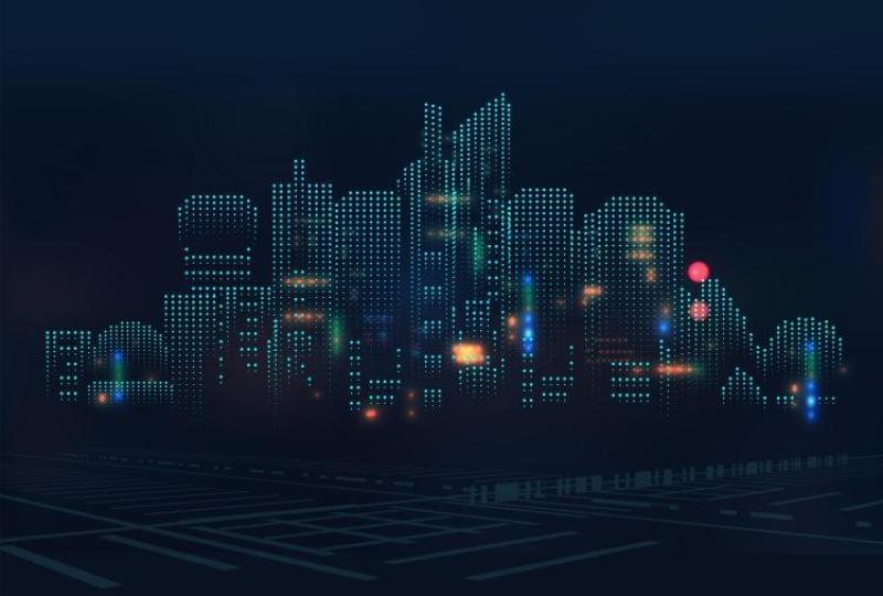 6款电子科技感信息未来城市房地产发展会议背景板底纹AI矢量分层素材