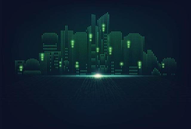 6款电子科技感信息未来城市房地产发展会议背景板底纹AI矢量分层素材