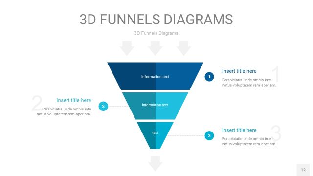 宝石蓝3D漏斗PPT信息图表12
