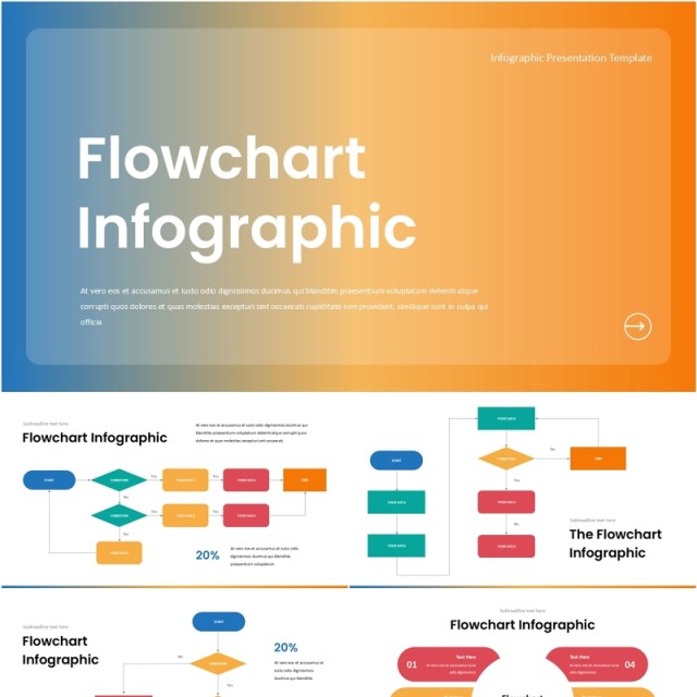 组织架构图结构图流程图信息图表PPT模板Process Flow Diagram -DI- Powerpoint