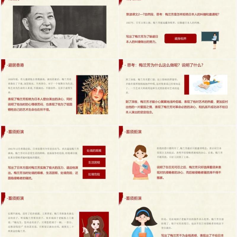 部编版四年级语文上册梅兰芳蓄须课件PPT模板