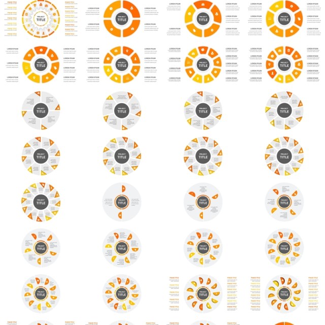 橙色循环图圆形信息图PPT模板素材Cycle Infographics