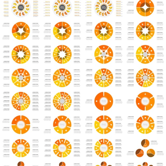 橙色循环图圆形信息图PPT模板素材Cycle Infographics