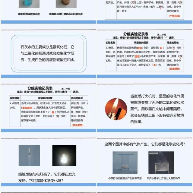 教科版六年级科学下册化学变化伴随的现象课件PPT模板