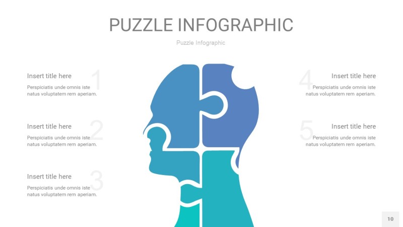 宝石绿拼图PPT图表10