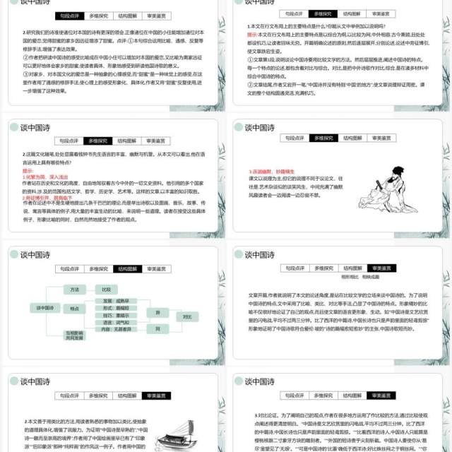 部编版高中语文必修五谈中国诗课件PPT模板