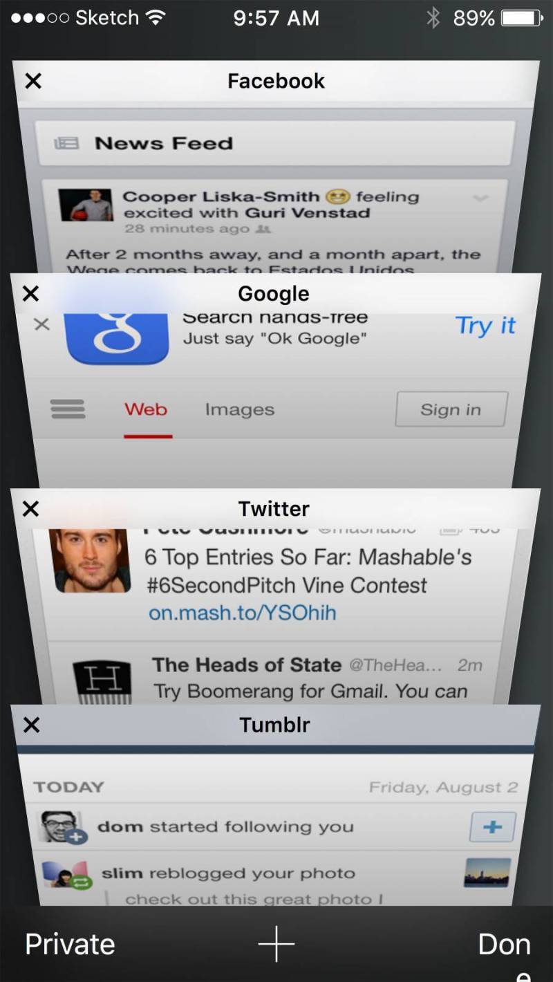 Safari Mobile Pages