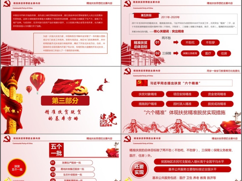 大气详细精准扶贫精准脱贫工作PPT模板