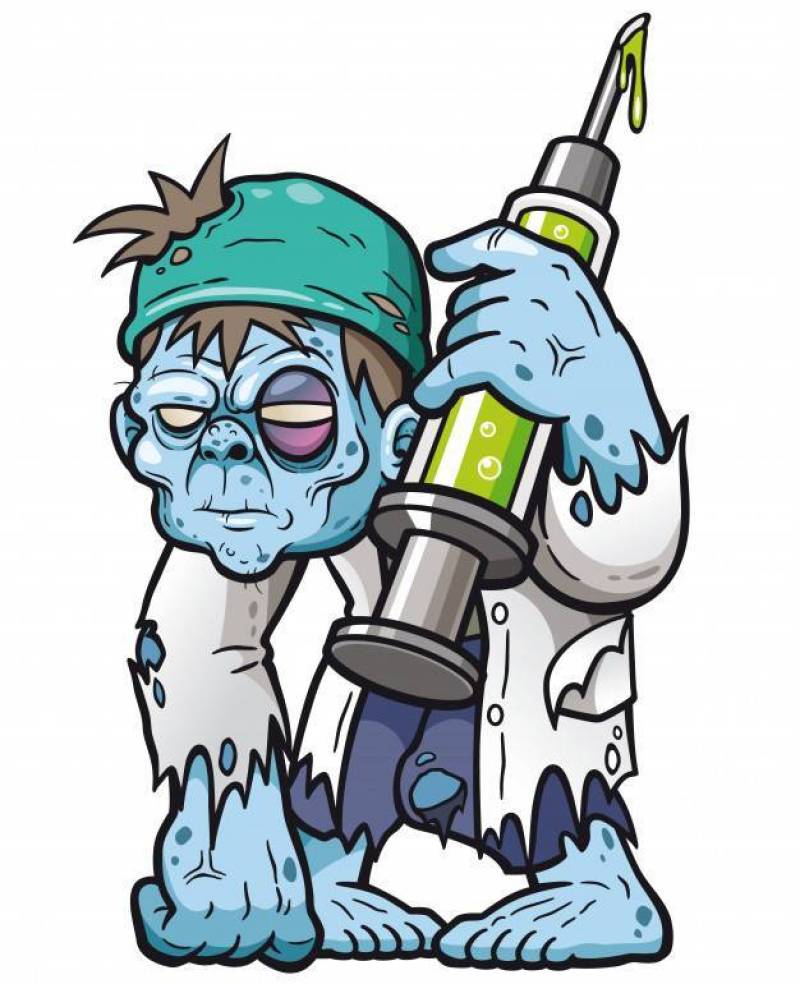Cartoon zombie doctor