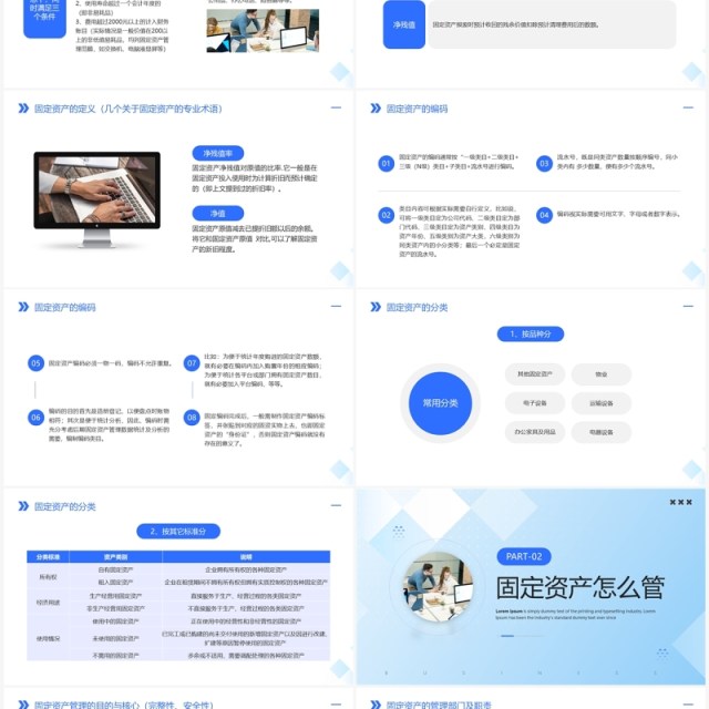 蓝色企业固定资产管理培训PPT模板