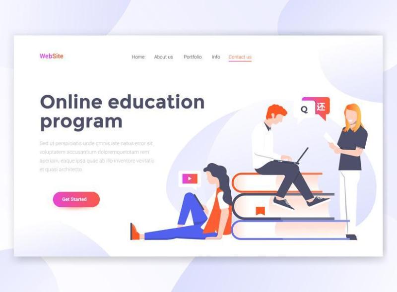 10款2.5D扁平化商务办公UI插图画网页banner设计AI矢量+PSD分层素材s