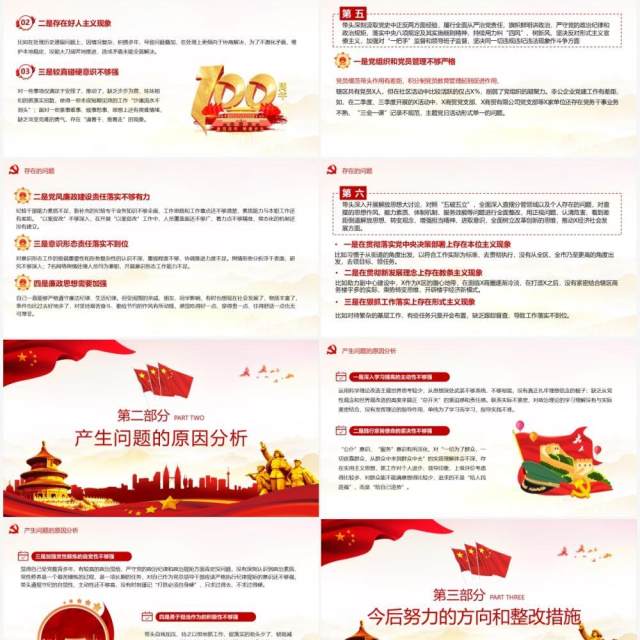 党史学习教育专题民主生活会对照检查材料PPT模板 党史学习教育专题民主生活会对照检查材料PPT模板