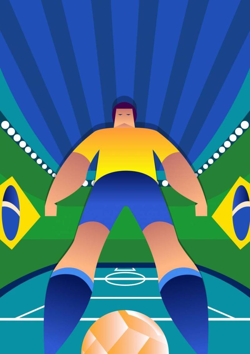 巴西世界杯足球运动员常设姿势