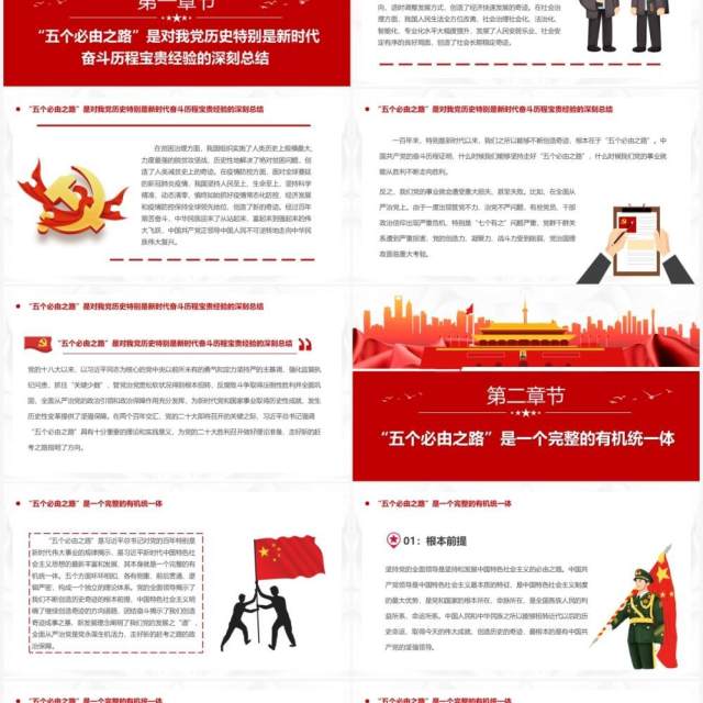 红色简约深刻认识和把握五个必由之路PPT模板 红色简约深刻认识和把握五个必由之路PPT模板