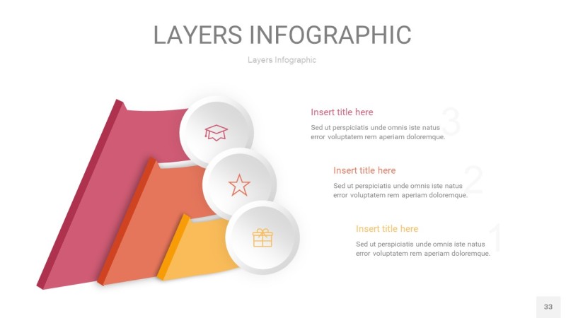 粉黄色3D分层PPT信息图33