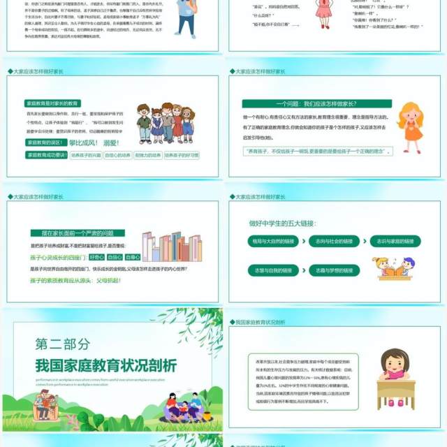 家庭教育培训讲座做好家长与孩子一起成长动态PPT模板 家庭教育培训讲座做好家长与孩子一起成长动态PPT模板