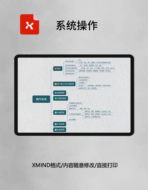 思维导图简洁系统操作XMind模板