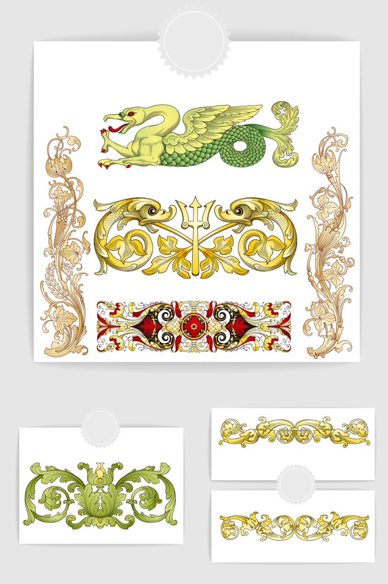 矢量欧式复古装饰图案边框