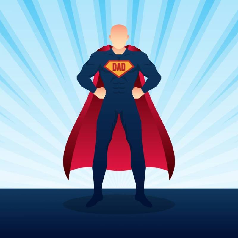 有爆炸背景例证的愉快的父亲节Superdad