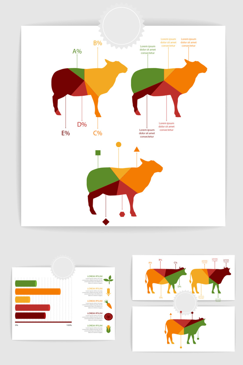 畜牧业统计图素材