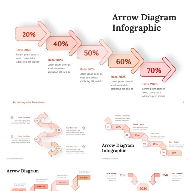 箭头信息图表PPT模板素材Arrow Infographic