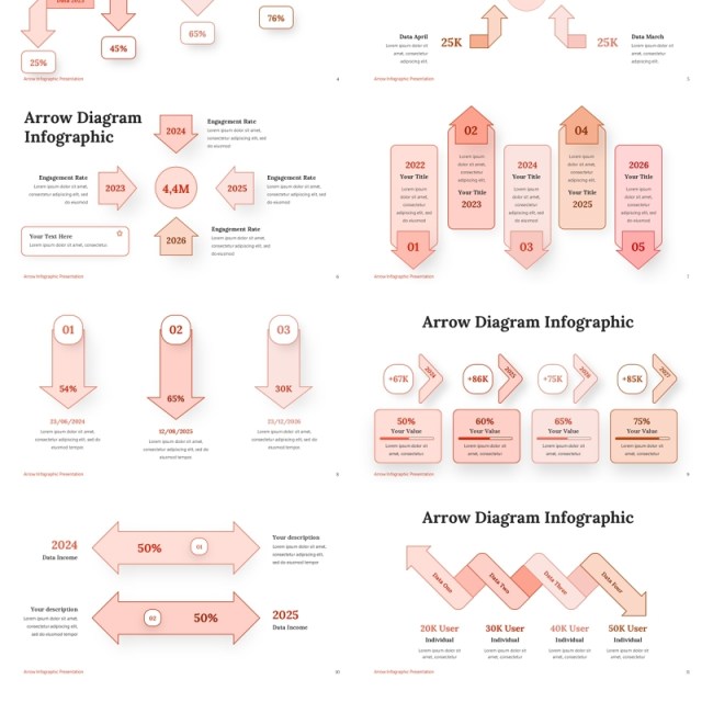 箭头信息图表PPT模板素材Arrow Infographic