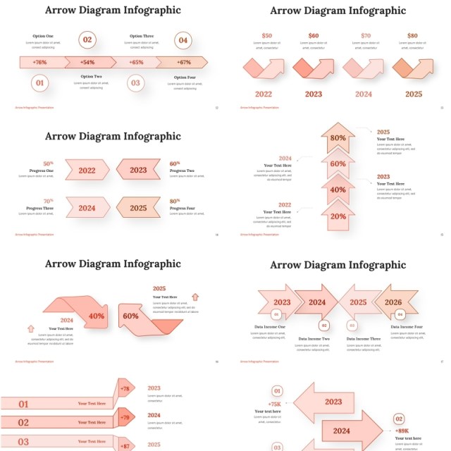 箭头信息图表PPT模板素材Arrow Infographic