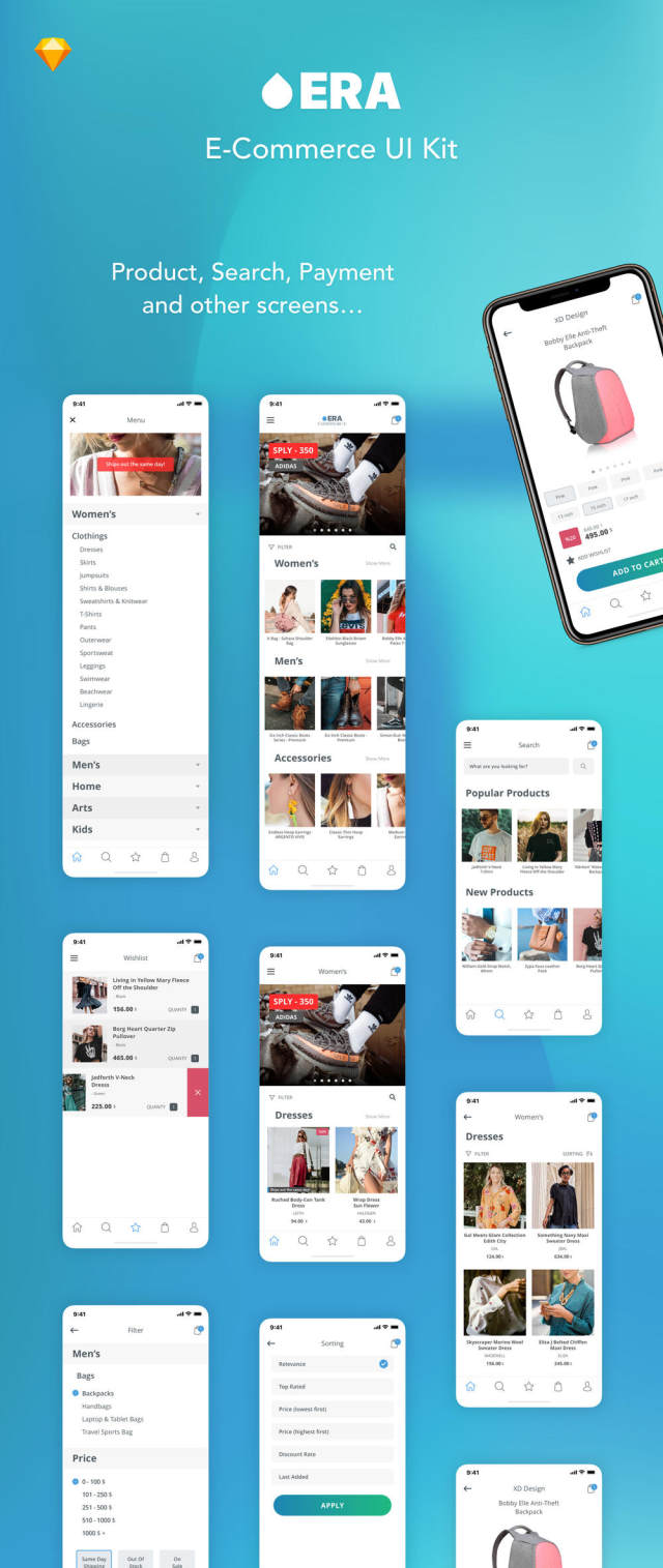 用于Sketch。的移动电子商务应用UI工具包,时代电子商务用户界面工具包 用于Sketch。的移动电子商务应用UI工具包,时代电子商务用户界面工具包